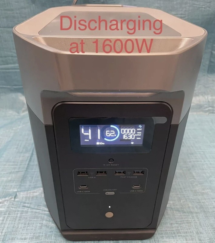 EcoFlow DELTA Max 2016Wh Power Station Electric Generator 2400W *Slightly Used* gallery