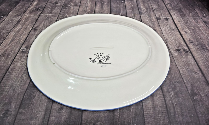 Large Serving Platter Handcrafted Fish Ceramic Tika Lotus Seafood Lemon Pasta gallery