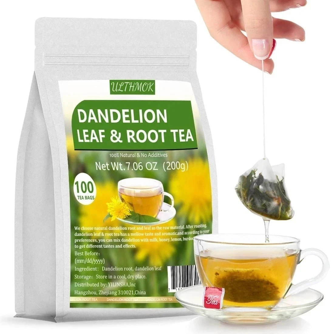 Dandelion Tea 100-Leaf & Root Herbal Tea Bags for Liver & Kidney Health Detox gallery