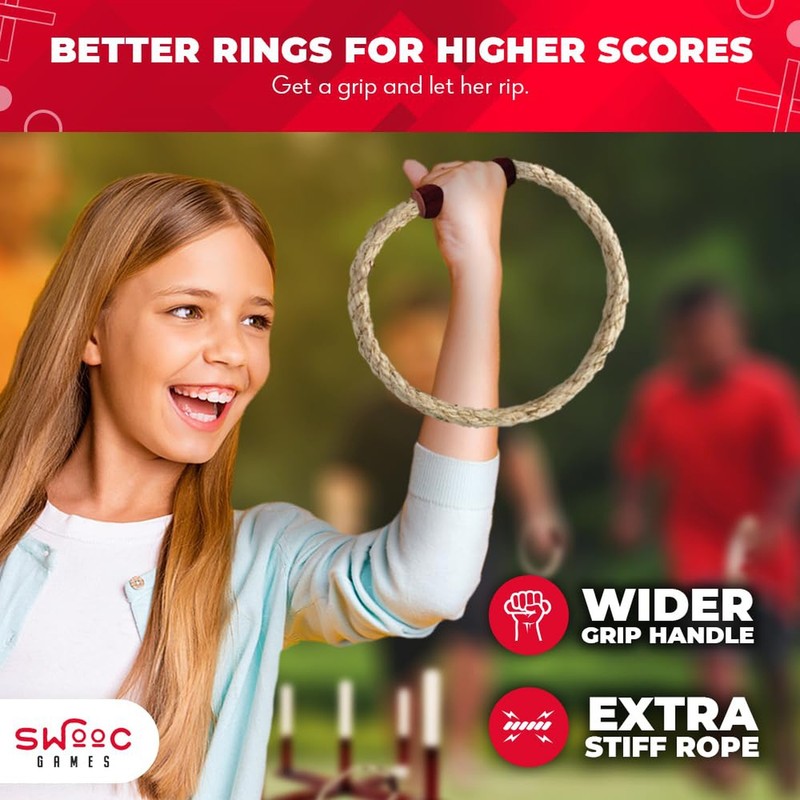 SWOOC Games - Rustic Ring Toss Game (All Weather) - Easy Setup & Extra Games ... gallery
