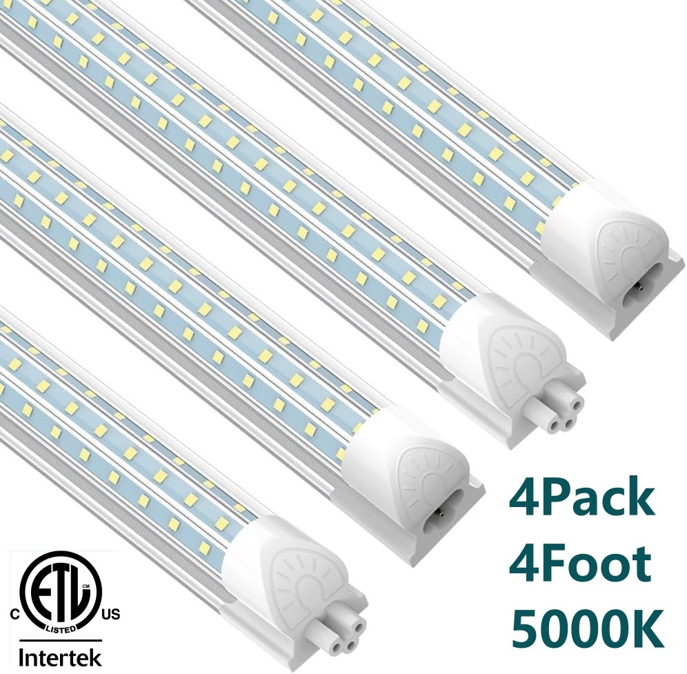 JESLED T8 Led Light 4FT D Shape 50W 5000K Linkable LED Shop Light for Garage ETL gallery