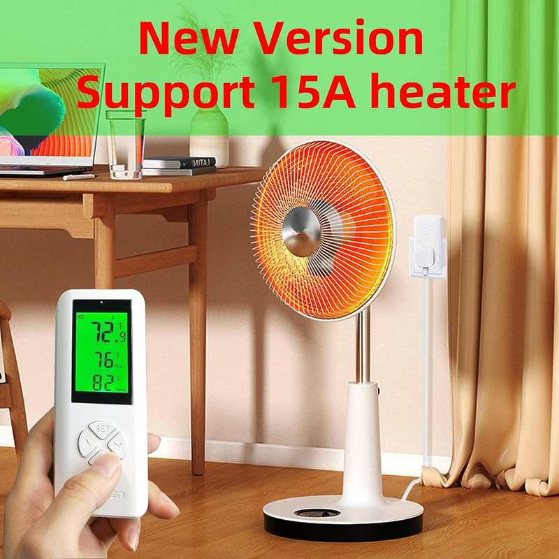 Wireless Temperature Controller Digital Plug-in Thermostat Outlet Remote Control gallery