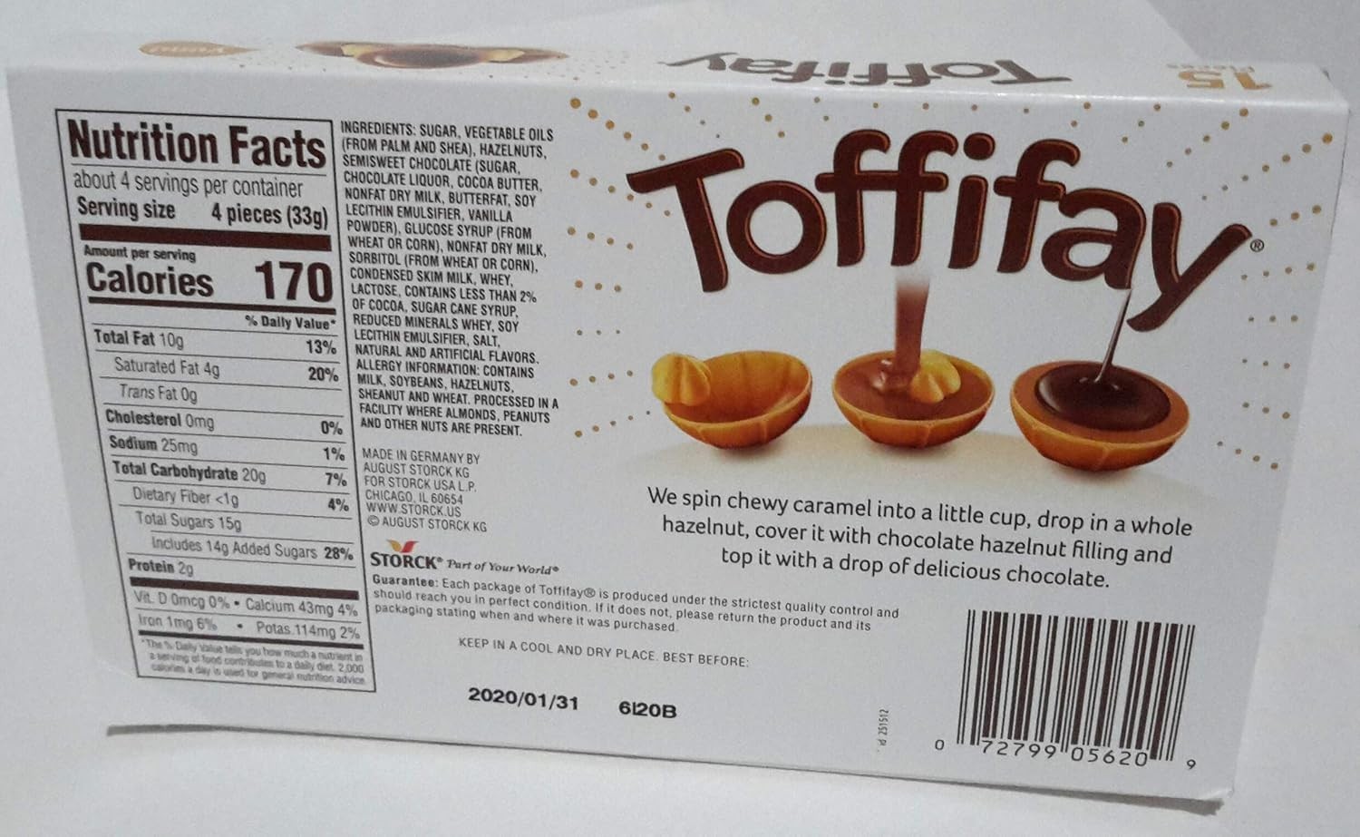 10x Storck Toffifay Candy Boxes 4.4oz – Hazelnut Caramel Chocolate 15pc Each gallery