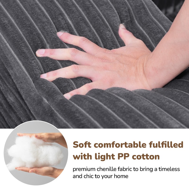 105" L-Shaped Modular Compression Sofa, Plush Upholstery, All-Foam Structure (N gallery