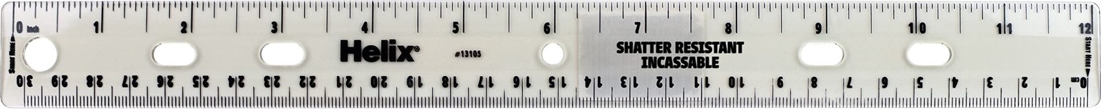 Helix Standard Ruler, 12 Inch / 30cm, Assorted Colors (13105) gallery