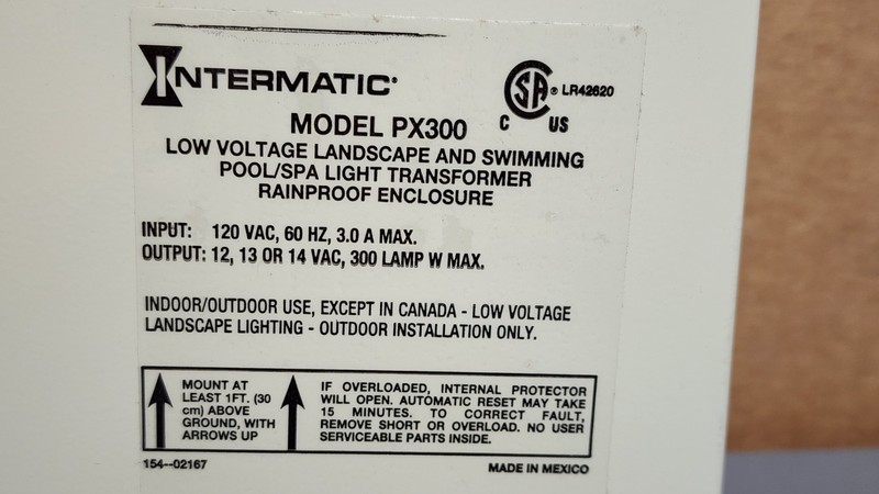 Intermatic PX300 Low Voltage Landscape Pool/Spa Light Transformer 12-14 V, 300W gallery