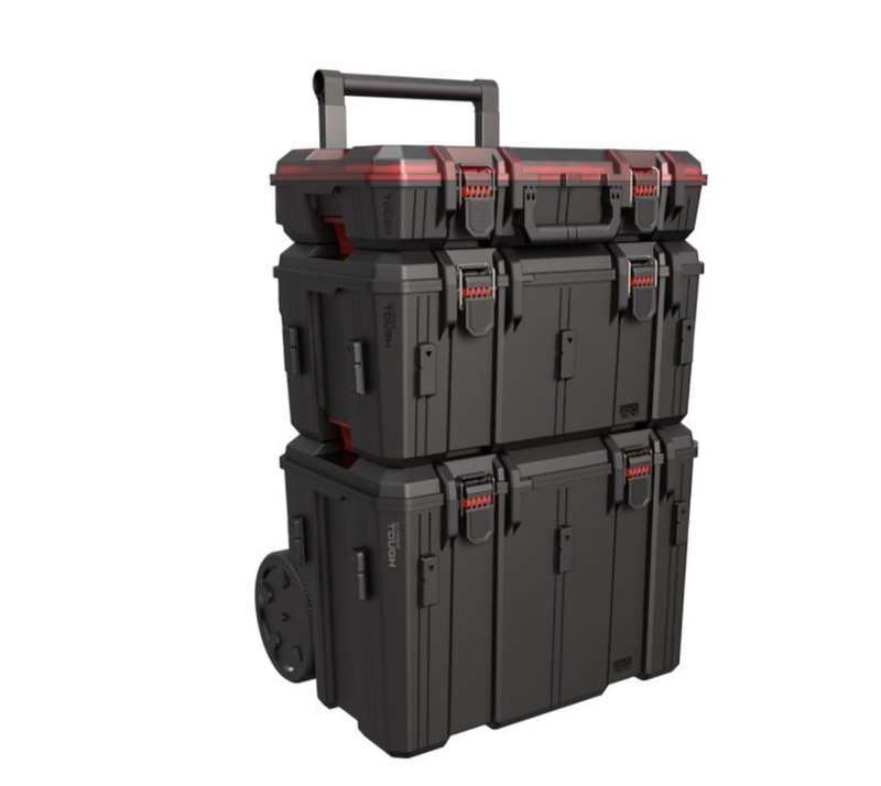 Hyper Tough Hyper Stack Heavy Duty 3 Piece Modular Rolling Toolbox System, Black gallery