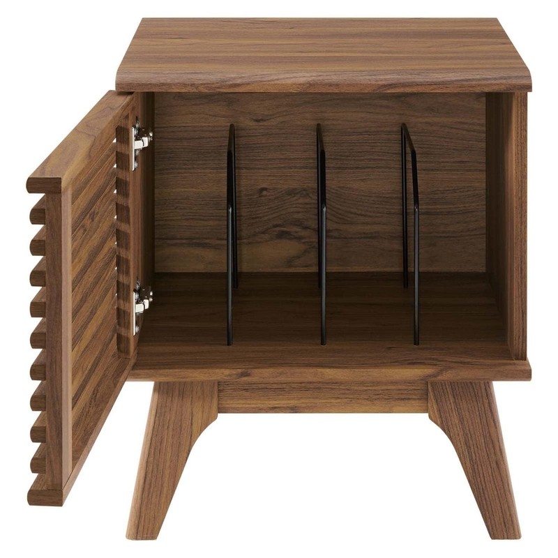 Modway Render Mid-Century Modern 19 Vinyl Record Display Stand In Walnut 19 gallery