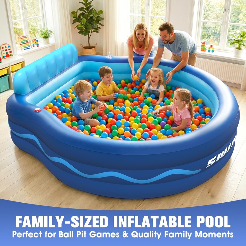 AixPool Inflatable Pool with Seats and Headrest,Oversized Thickened Large Blo... gallery