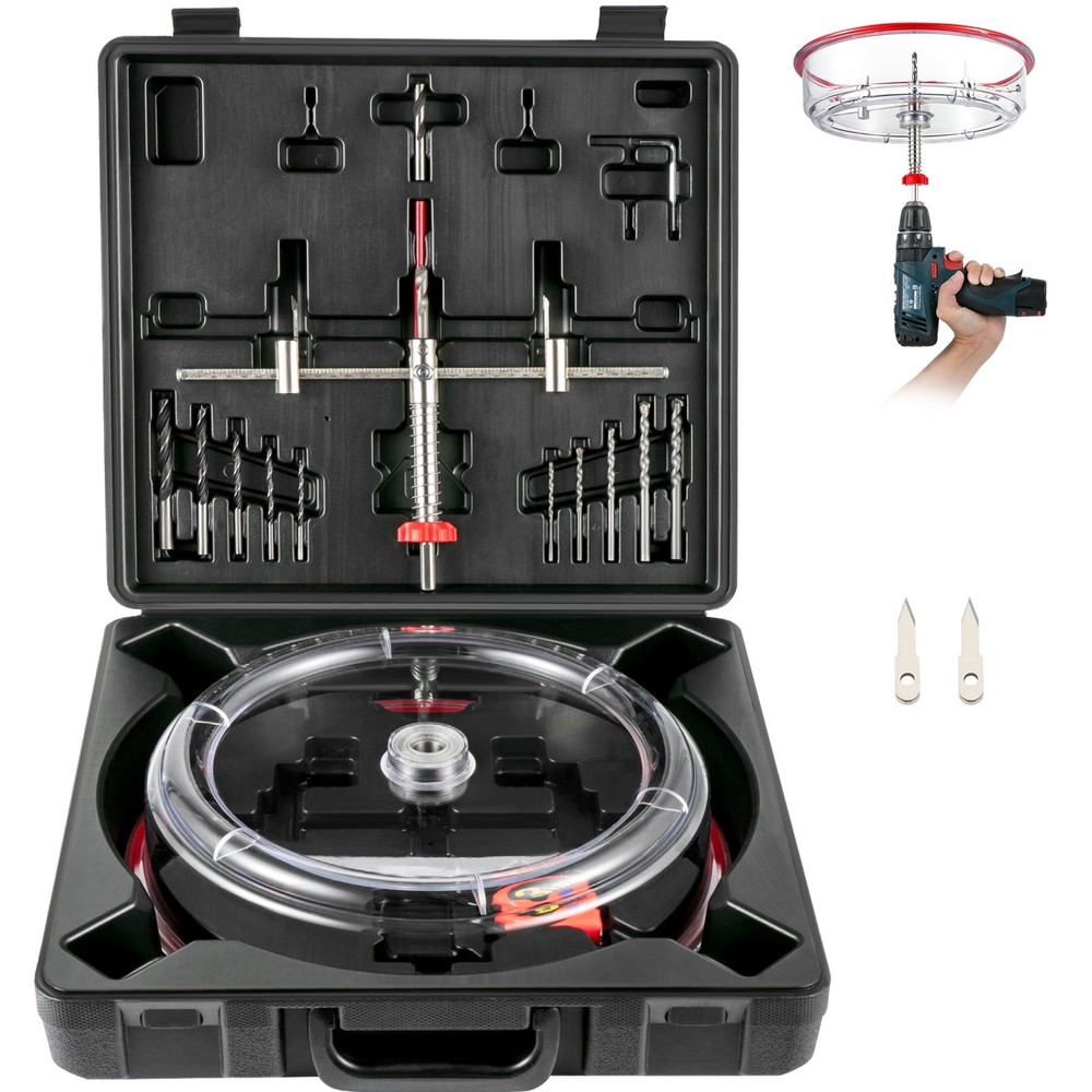 Adjustable Hole Saw Cutter Kit, 1-5/8" to 11-13 /16" (40-300 mm), Recessed Hol