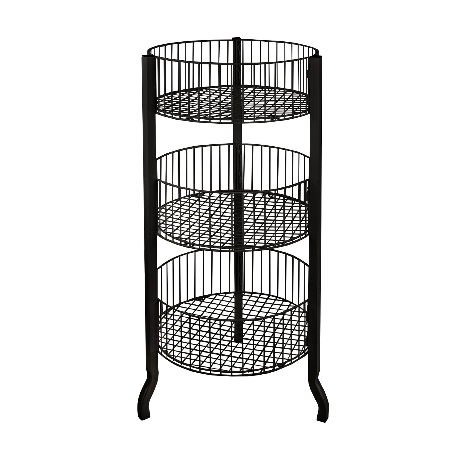 Azar Displays 300703 3 Tiered Round Wire Dump Bins (Black) gallery
