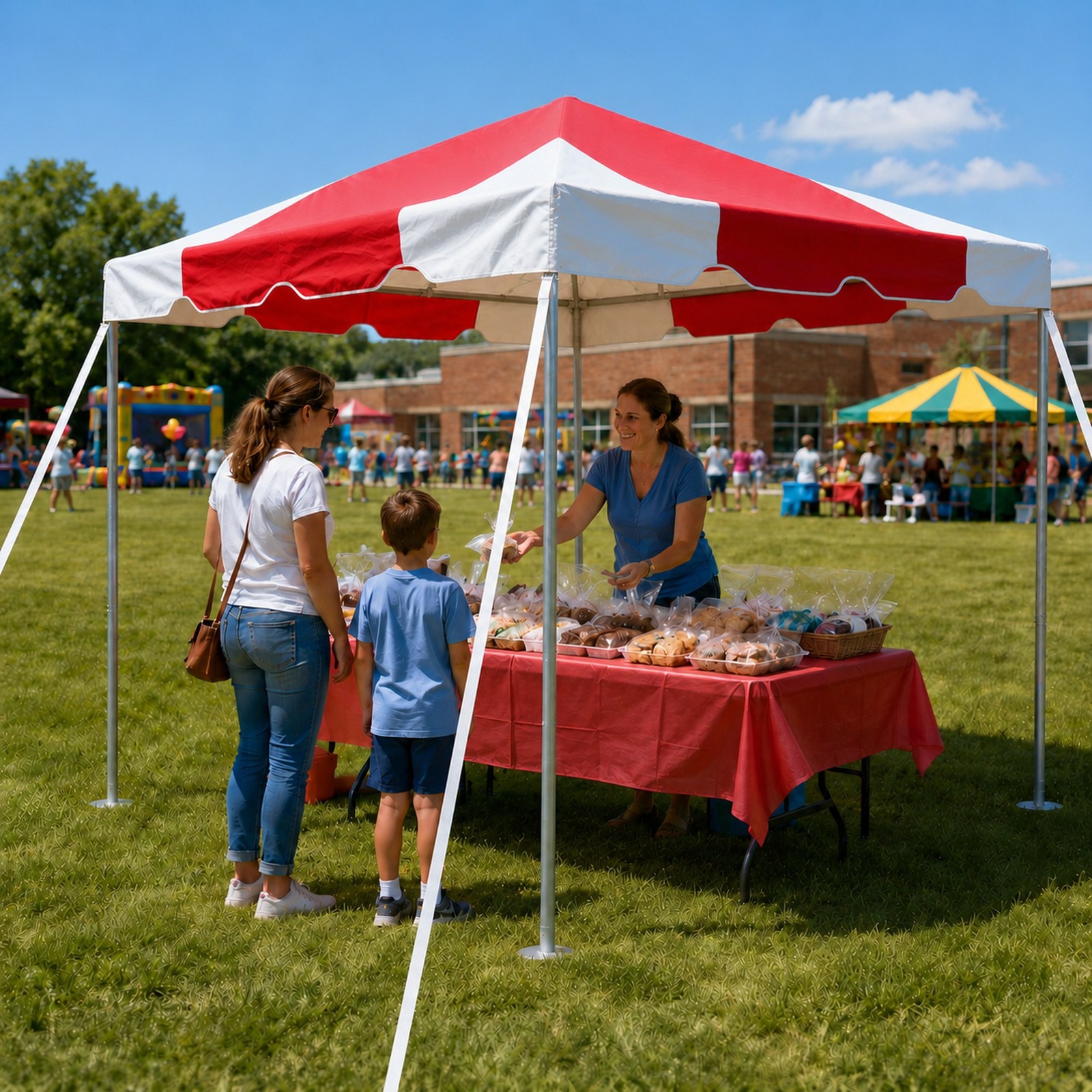 Commercial Frame Tent 10x10 Red PVC Vinyl Canopy Waterproof Event Party Gazebo gallery