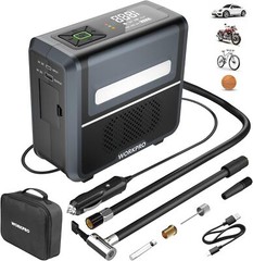 WORKPRO Tire Inflator Portable Air Compressor-12V w/7500mAh Battery150PSI 3-in-1