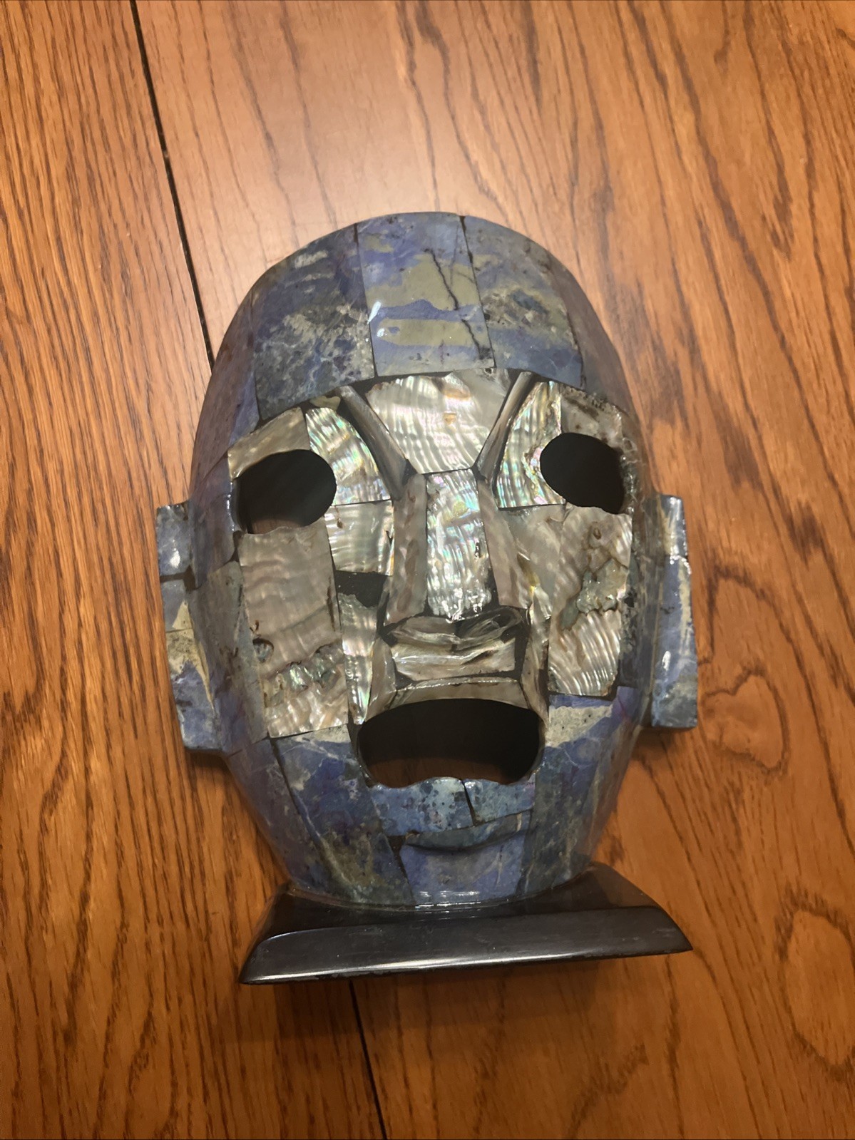 Shell Mask Modern Art Decor Handmade Bookshelf, Laquer And Pearl, Creepy Cool gallery
