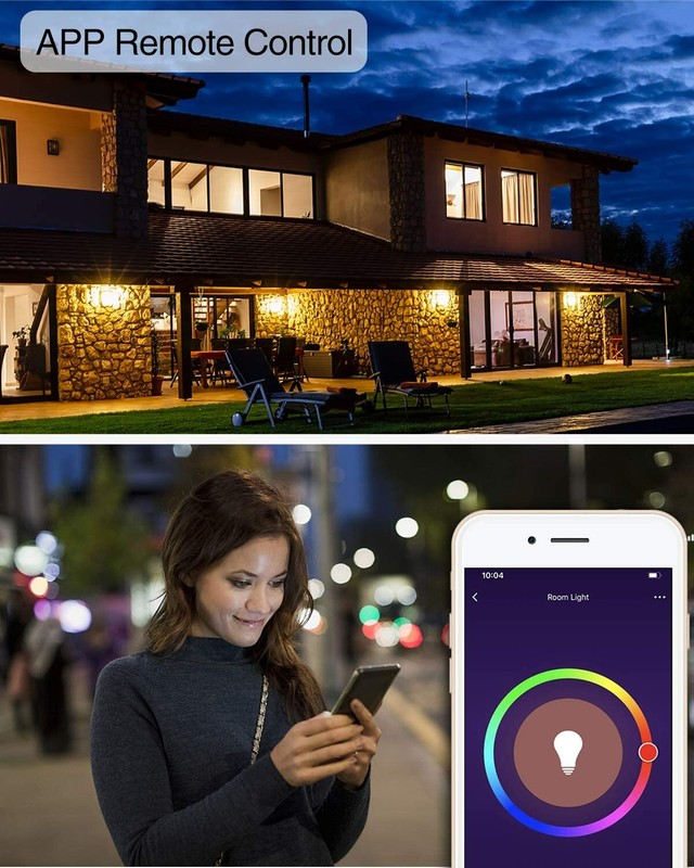 Smart Light Bulb, AL Dimmable E26 2700K, 6, 810 LM, RGB+W, set of 4 gallery