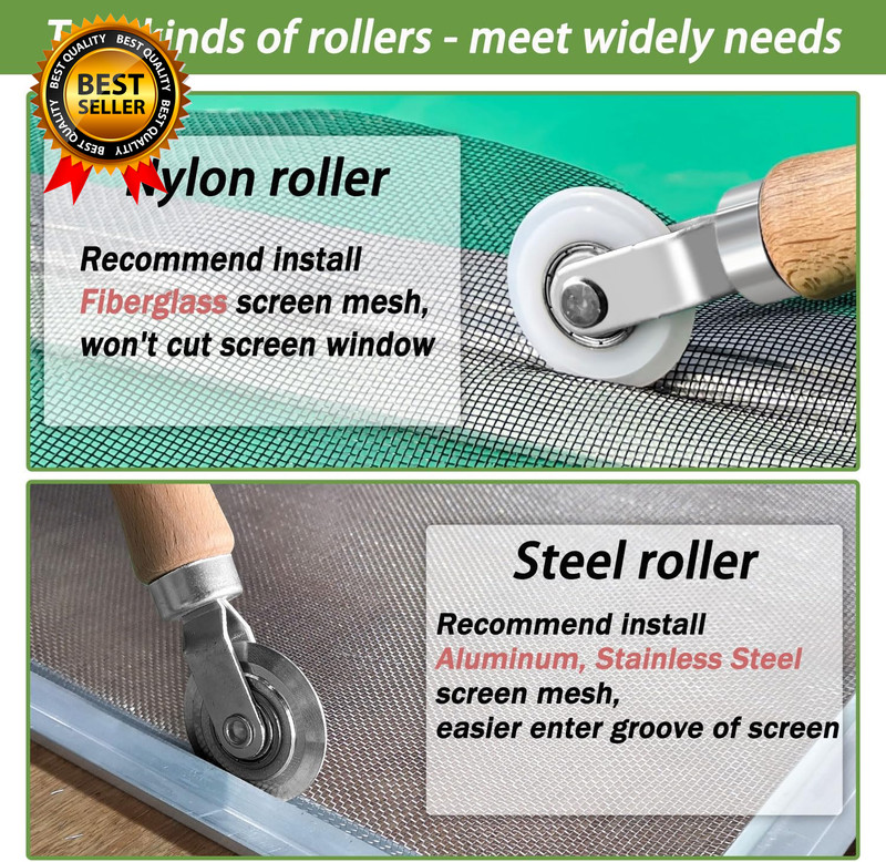 Screen Roller Tool Screen Spline Tool Spline Roller Steel/Nylon Roller Bearing gallery