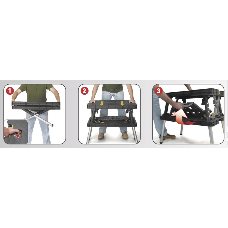 Keter Folding Work Table with Two Adjustable Clamps, 1000-Lb. Capacity, Model# gallery