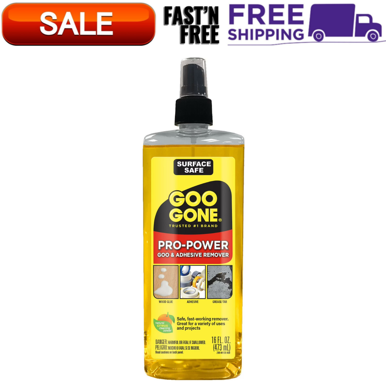 Goo Gone Pro-Power Goo & Adhesive Remover Pump Spray, Citrus-Based, 16 oz gallery