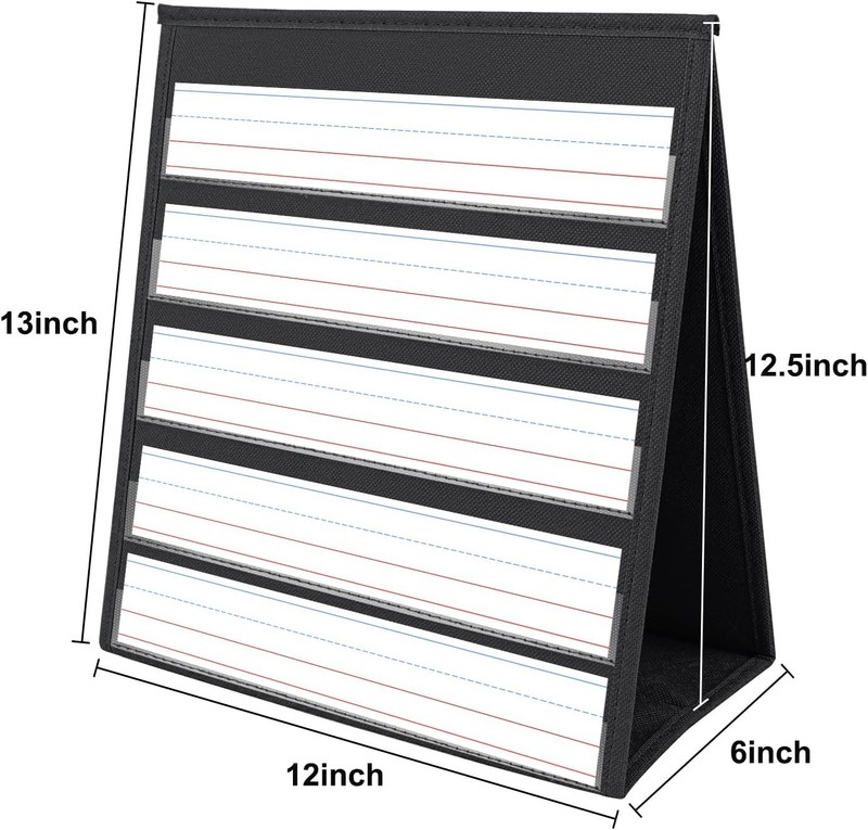 Desktop Pocket Chart, Tabletop Teaching Classroom Pocket Charts Double-Side gallery