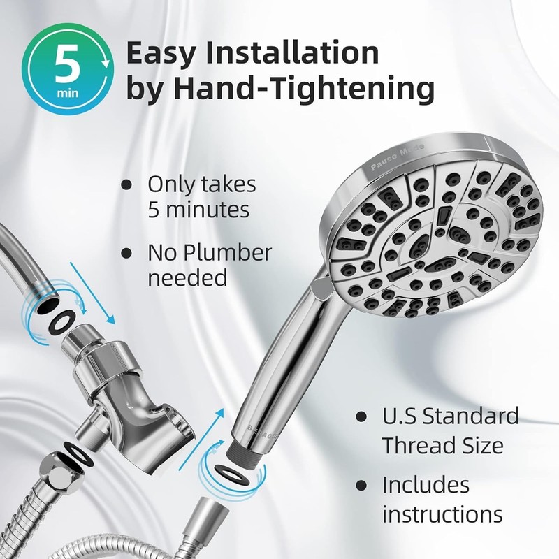 HammerHead Showers® Solid Metal Handheld Shower Head 2.5 GPM, Brushed Nickel gallery