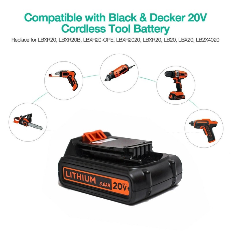 4Pack 20V Lithium-ion 1.5Ah Battery for BLACK DECKER 20 Volt LBXR20 LBX20 LB20 gallery