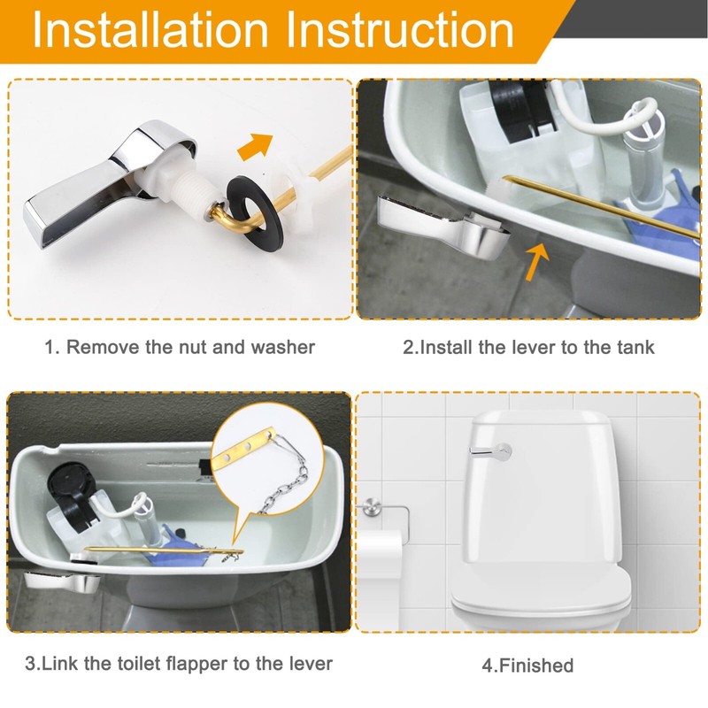 1 Pack Universal Front Mount Toilet Tank Flush Lever,Toilet Handle Replacement gallery