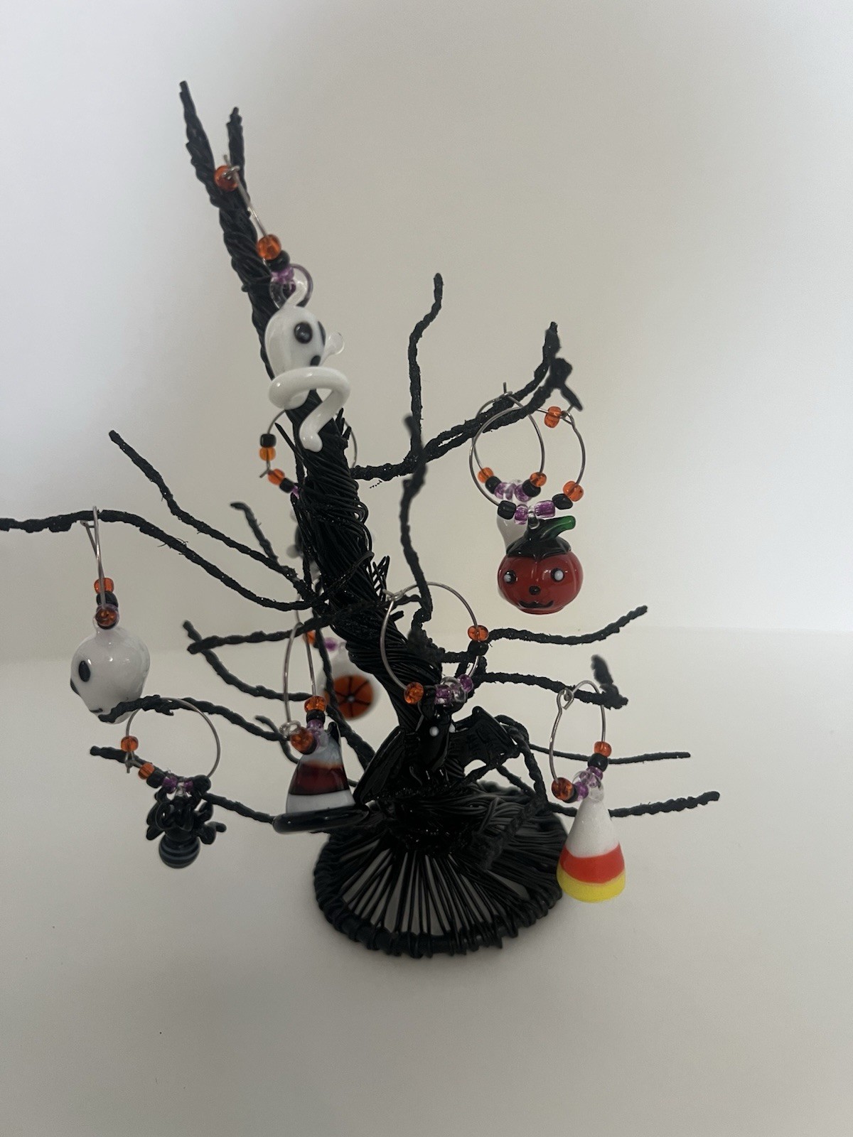 Rare Pier One Halloween tree With Glass Wine Charms gallery
