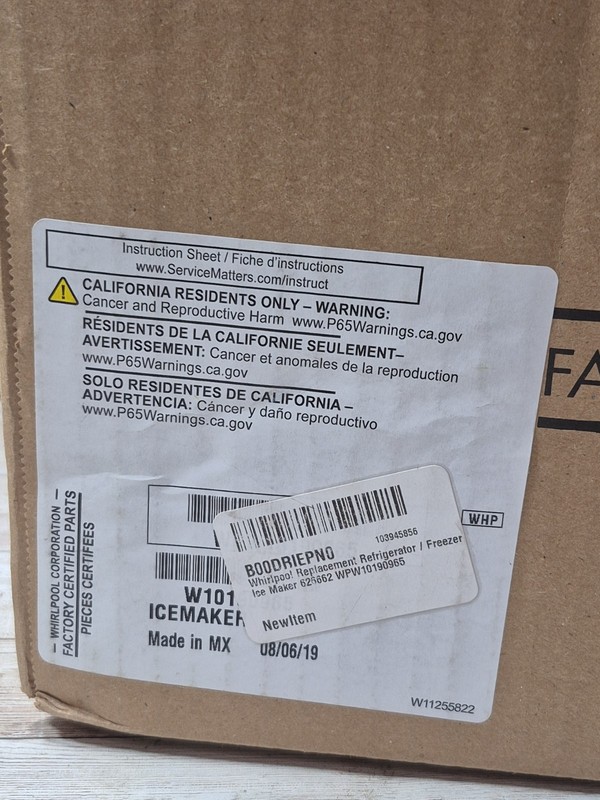 Refrigerator Icemaker Fits Whirlpool Maytag Estate Kenmore # W10190965 gallery