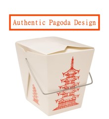Great Credentials 15 Count 16 oz Pagoda Wire Handle Chinese Takeout Box