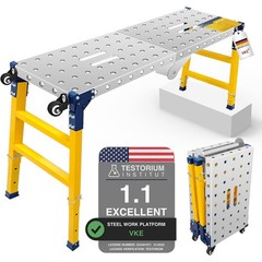 VKE Galvanized Steel Large Work Platform Support 1000 lbs 47″x14″, Height 23 …