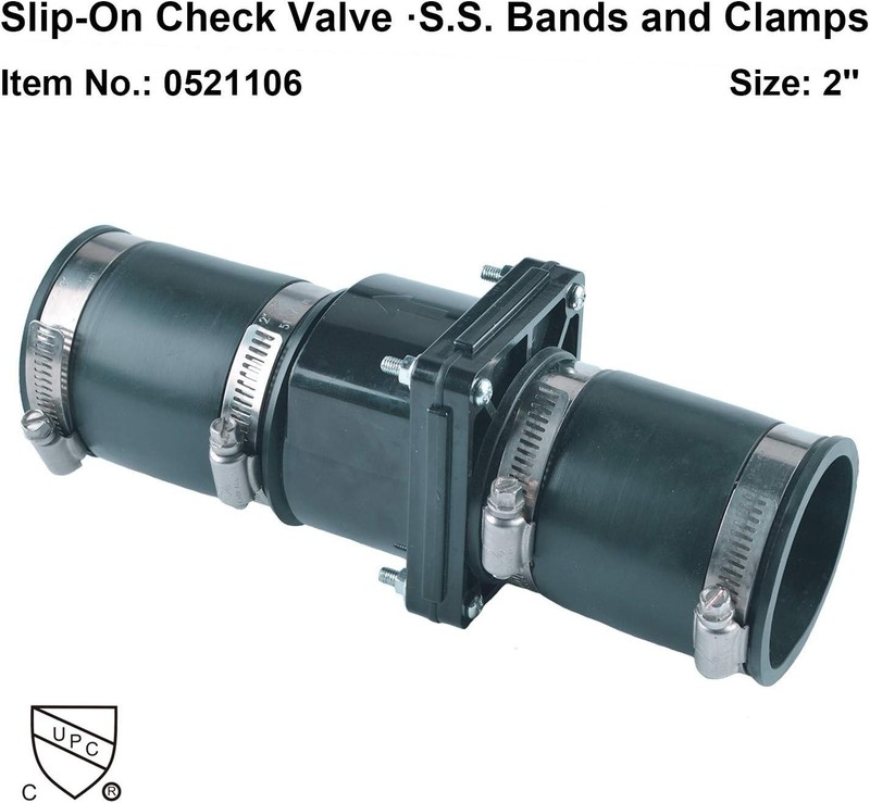 Plastic Sump Pump High Quality Check Valve with Stainless Steel Clamps 2 inch gallery