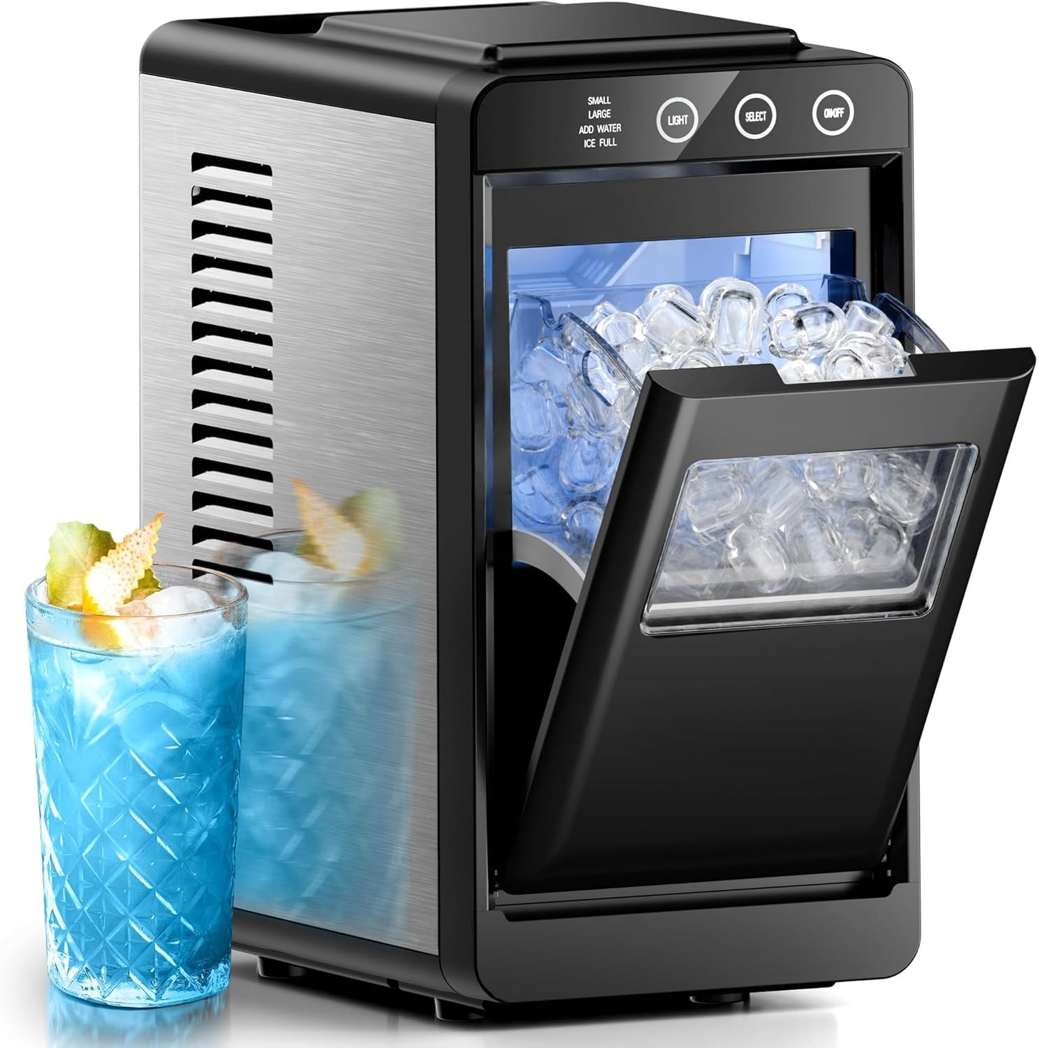 Portable Ice Maker Countertop 26Lbs/24H 8Pcs in 6Mins 2 Sizes Bullet Ice Dented gallery