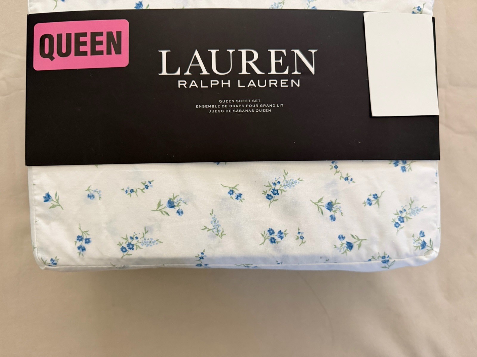 NEW 4pc Ralph Lauren Queen Sheet Set Cottage Petite Florals Blue & Green & White gallery