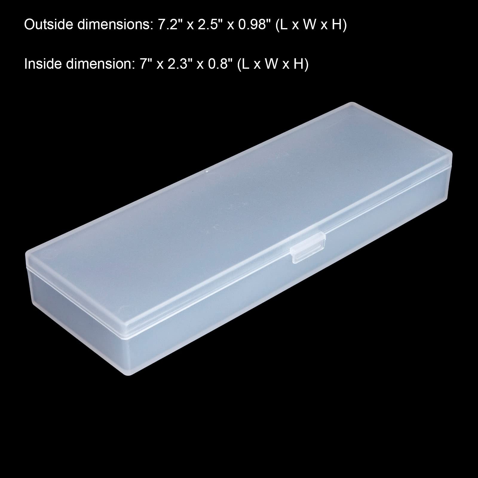 Qeuly 4 Pack 7.2" x 2.5" x 0.98" Small Rectangle Plastic Case Translucent gallery