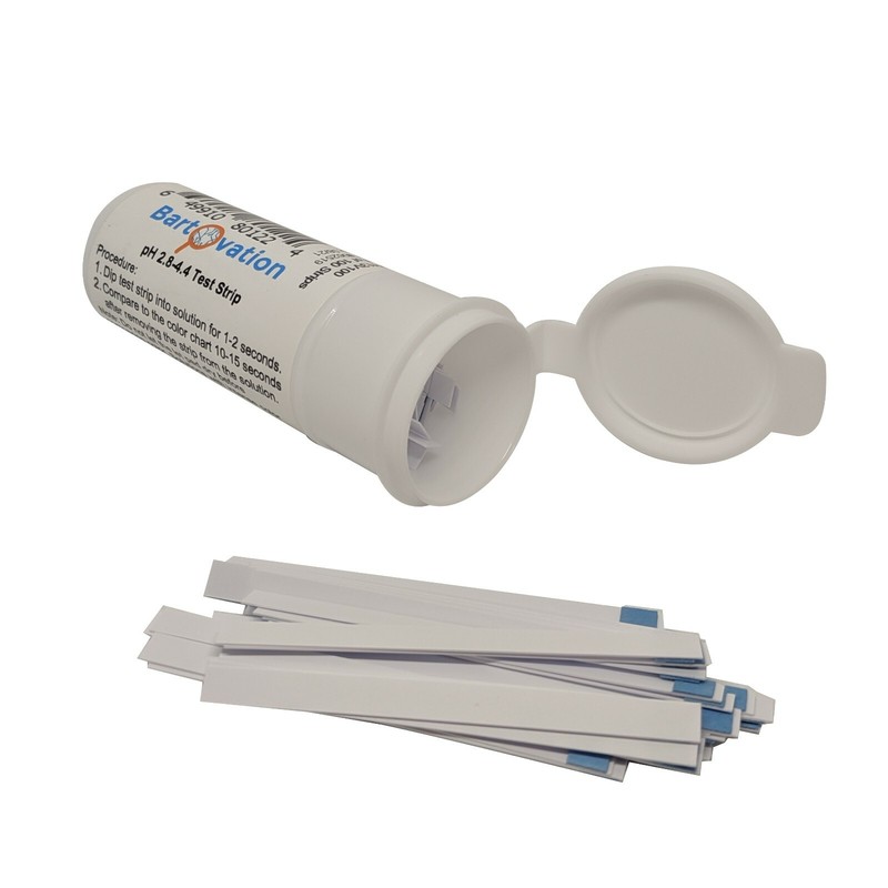 pH Test Strips for Wine 2.8 to 4.4 pH [Vial of 100 Plastic Strips] gallery