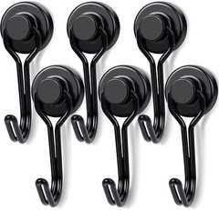 10Pcs Black Swivel Swing Magnetic Hooks 30Lbs for Refrigerator Grill Key Holder