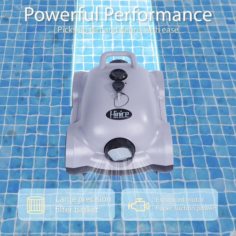 Cordless Wall Climbing Robotic Pool Cleaner for 2200 Sq Ft In-Ground Pools Grey gallery