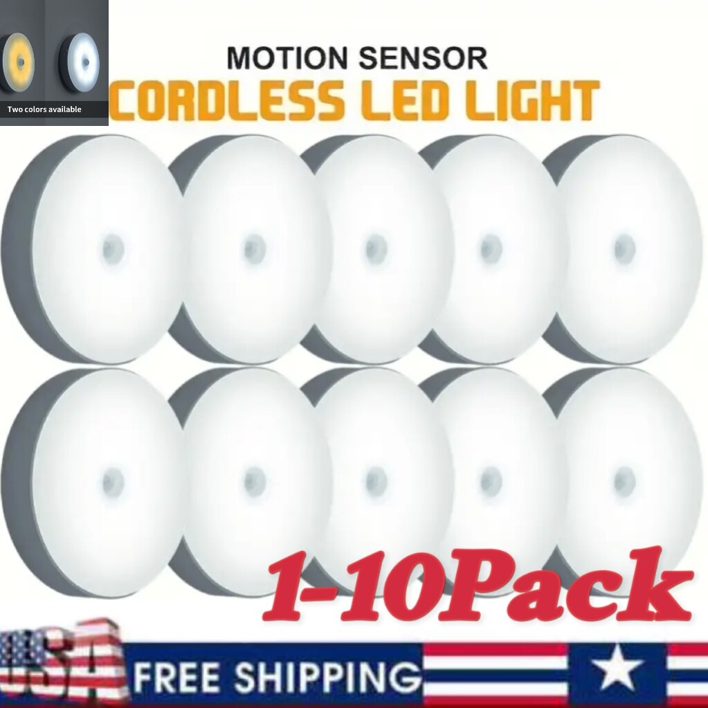 LED Motion Sensor Under Cabinet Closet Light USB Rechargeable Kitchen Lamp gallery