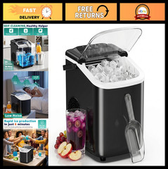 Portable Ice Maker Machine – 9 Cubes in 6 Mins, 26.5lbs/24Hrs, Scoop & Basket, I