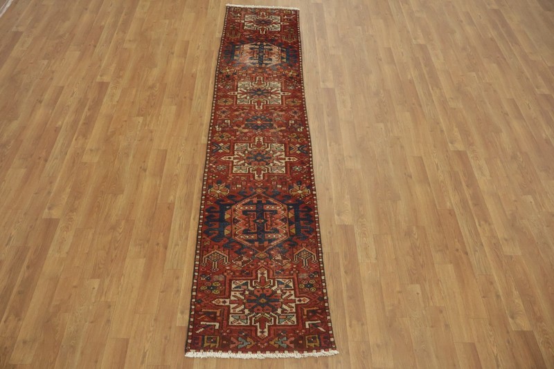 Authentic 8 ft Runner Rug 2x8 Wool Handmade Geometric Hallway Semi-Antique Rug gallery