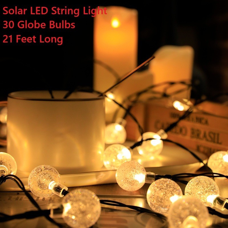 Solar String Light 30 LED Bulbs 21ft Patio Party Yard Wedding Waterproof Outdoor gallery