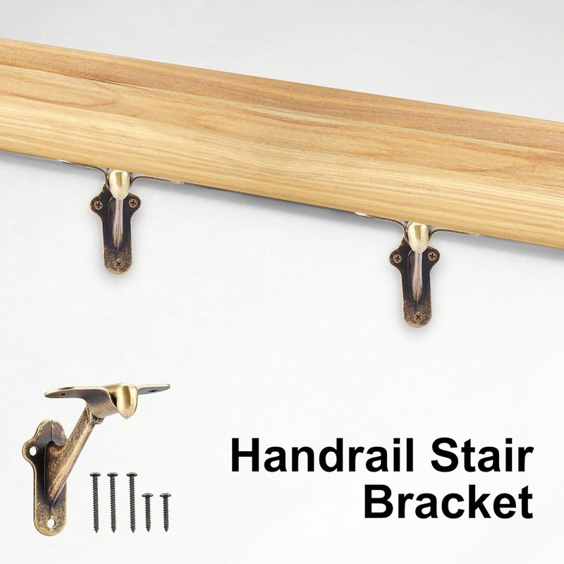 RealPlus Handrail Bracket, 3" Staircase Hand Rail Brackets with Screws gallery