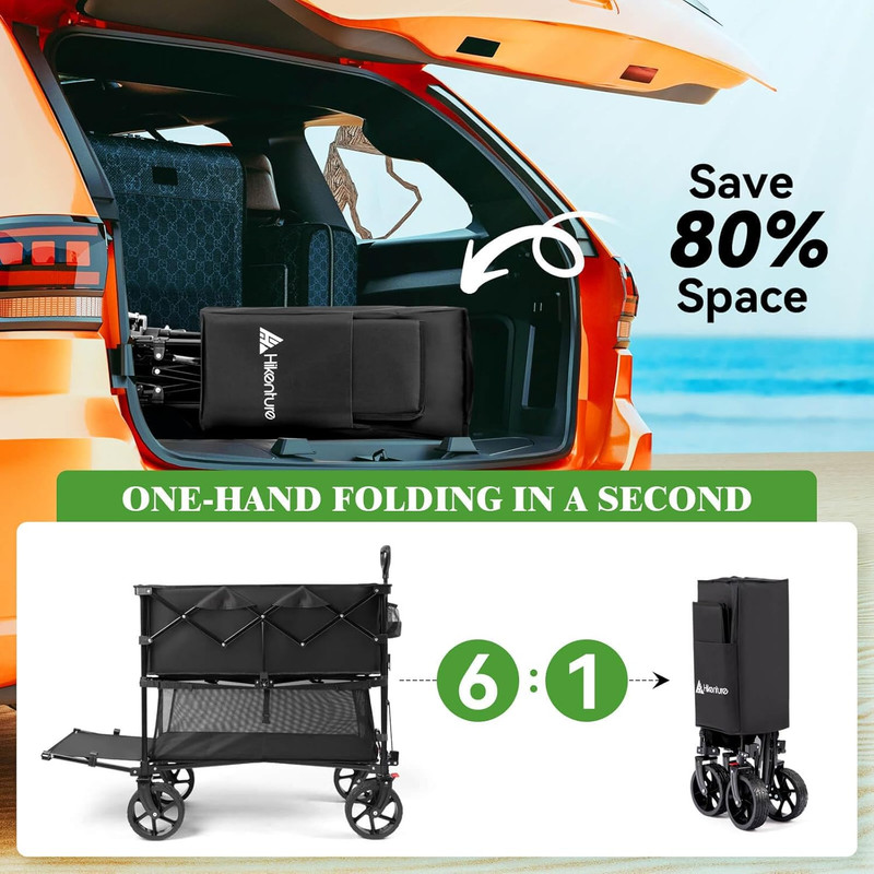 Double Decker Wagon, 400L Extra Large Beach Wagon with Big Wheels for Sand, 500L gallery