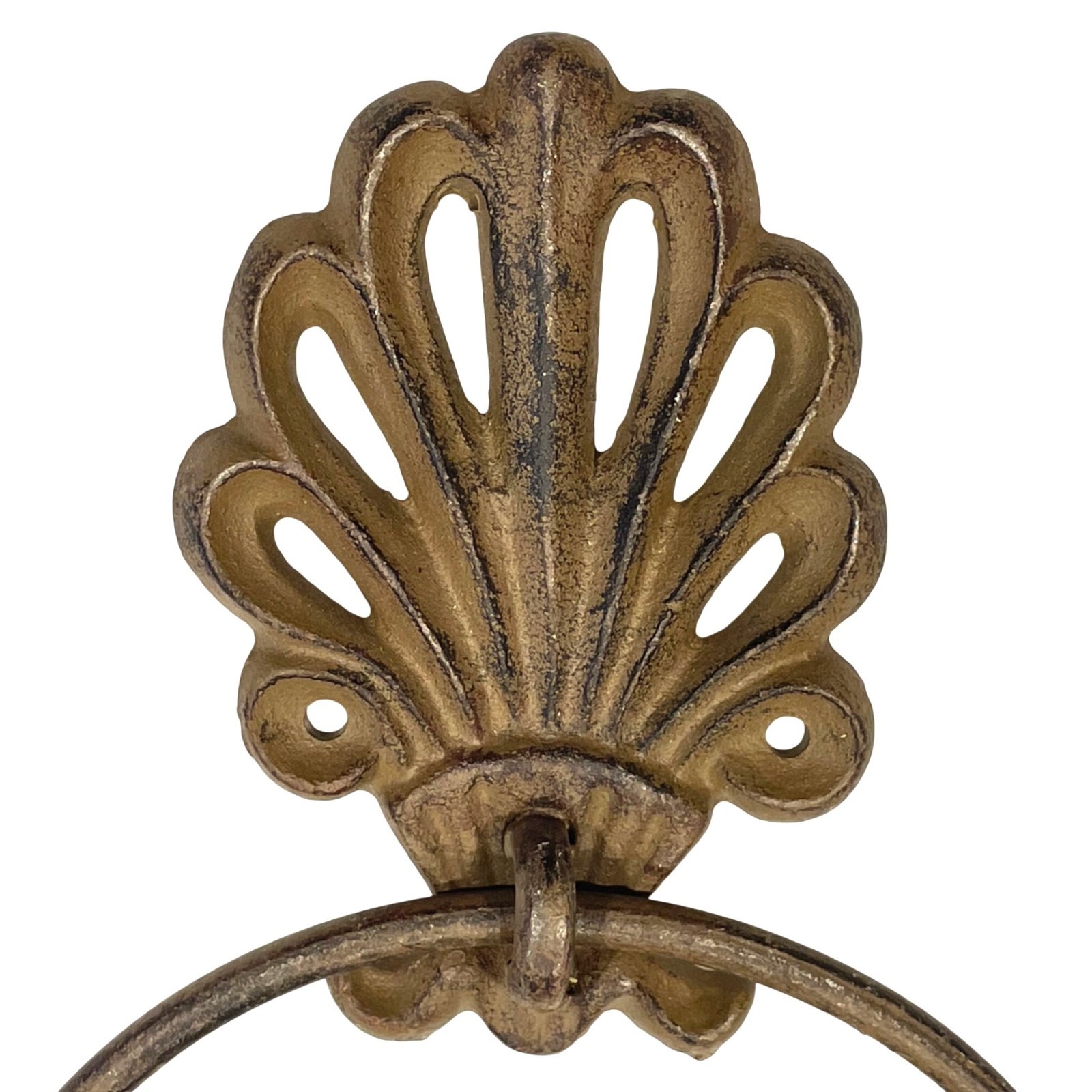 Victorian Style Cast Iron Towel Ring Holder Shell Design Bathroom Decor 2 gallery
