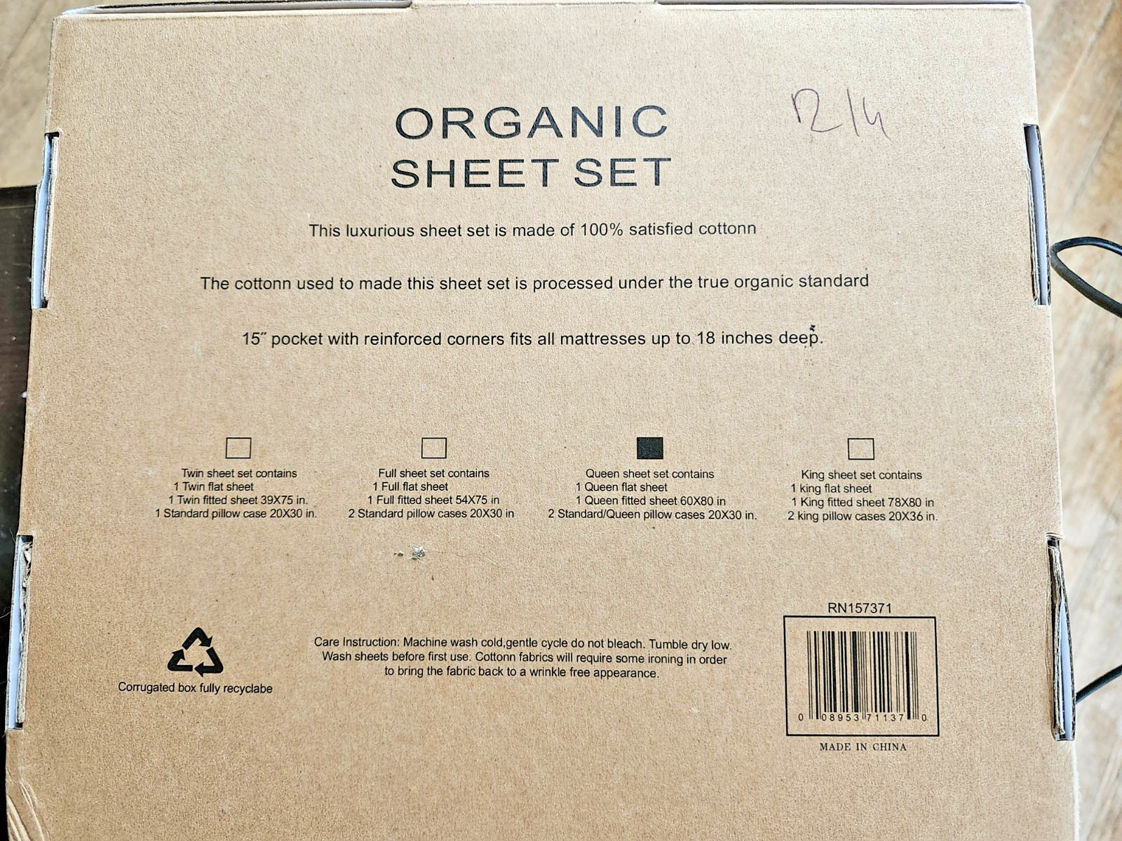 Tree Organic Queen 2000 Organic Sheet Set Pink flowers 4-Piece Set gallery