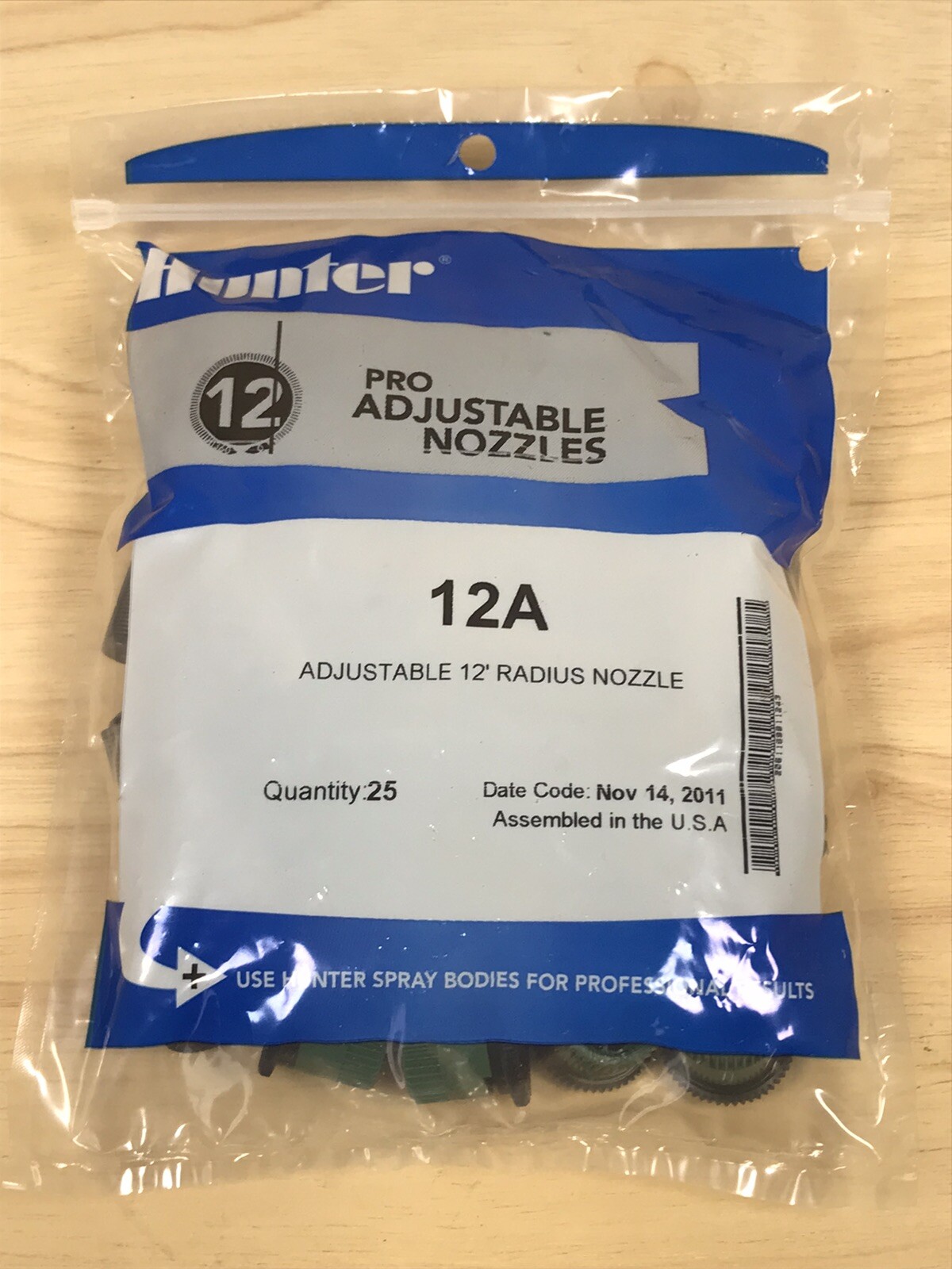 25 Hunter Pro Adjustable Nozzles 12’ Radius Nozzle 12A New Sealed Bag 25 pack gallery
