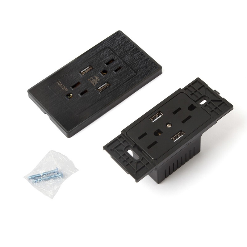 Lot Dual USB Wall Charger Port Socket US Plug Electrical Outlet Panel 2.1A 110V gallery