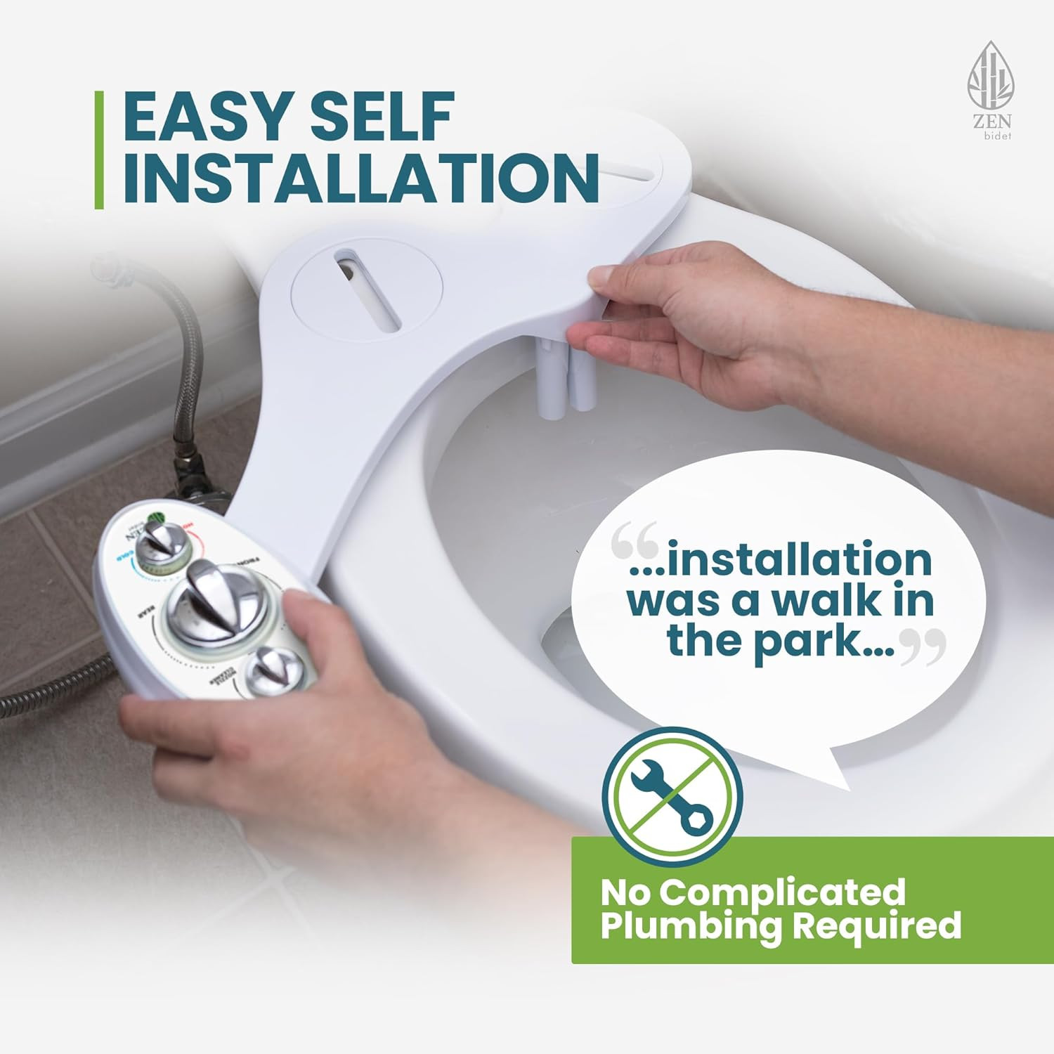 Warm Hot and Cold Bidet Attachment- Dual Nozzle Warm Water Bidet Attachment for gallery