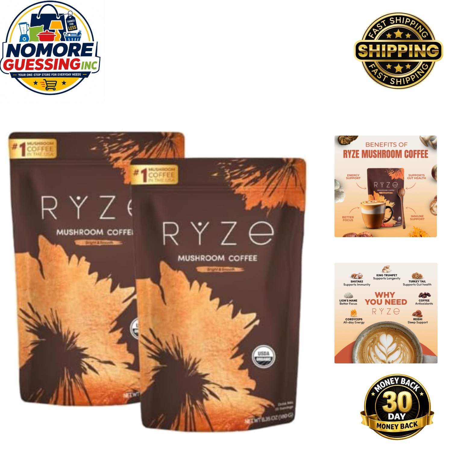 Mushroom Coffee Starter Kit - USDA Organic Adaptogenic Blend for Energy & Focus gallery