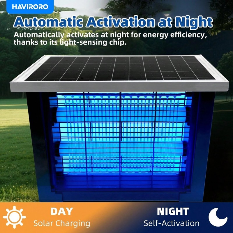 Solar Bug Zapper Outdoor Rechargeable Mosquito Killer 2000sq ft Patio Lamp gallery